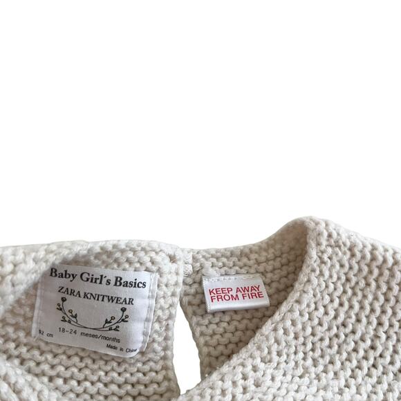 Zara Girls Cream Pearl Knit Sweater size 18-24 months - Picture 2 of 5